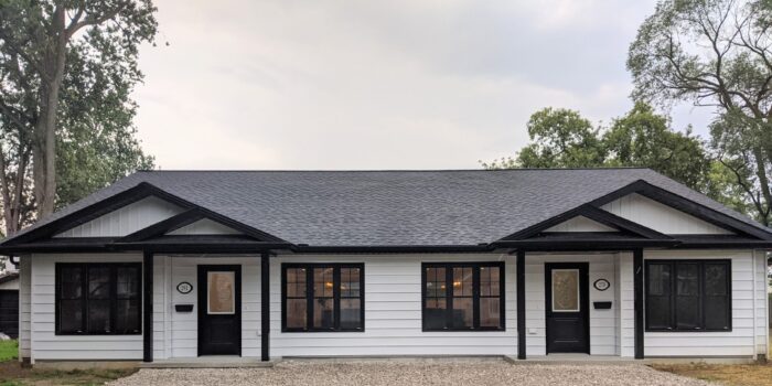 A custom two-unit ranch home.